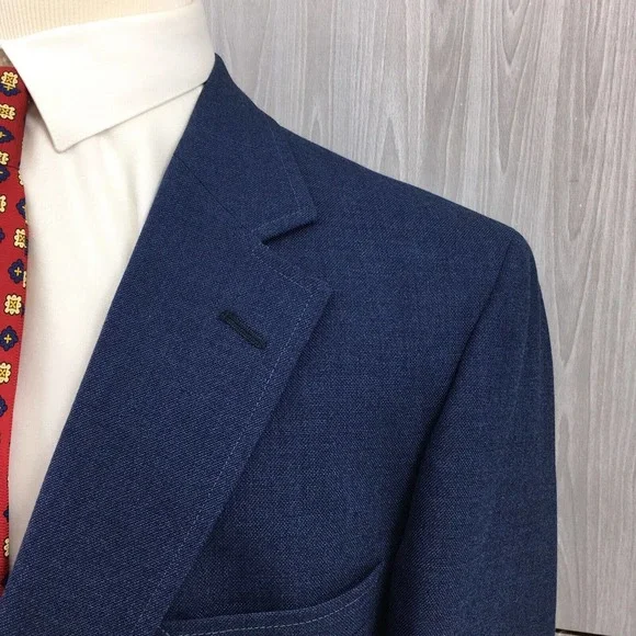 Stafford Mens Gold Button Blazer Size 44R - Picture 3 of 9